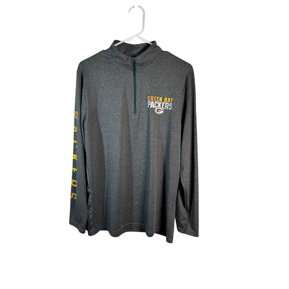 NFL Green Bay Packers Quarter Zip Performance Pullover AthleticLong SleeveShirtM